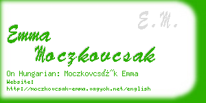 emma moczkovcsak business card